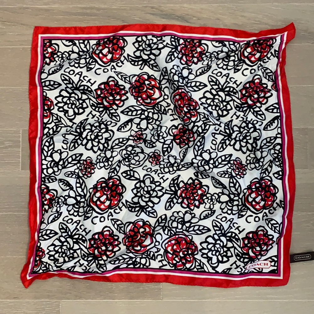 Coach 100% silk scarf